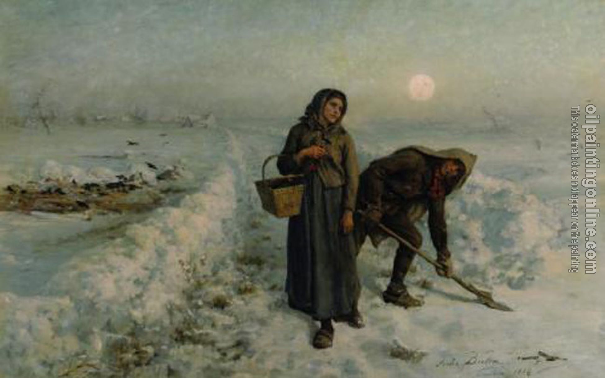 Jules Breton - Sur la Route en Hiver Artois